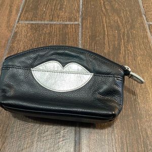 Silver lips make up bag